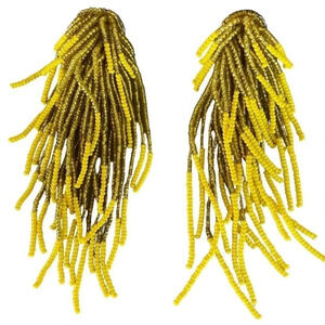 Yellow beaded chandelier earrings Fabulous party earrings pop of color statement